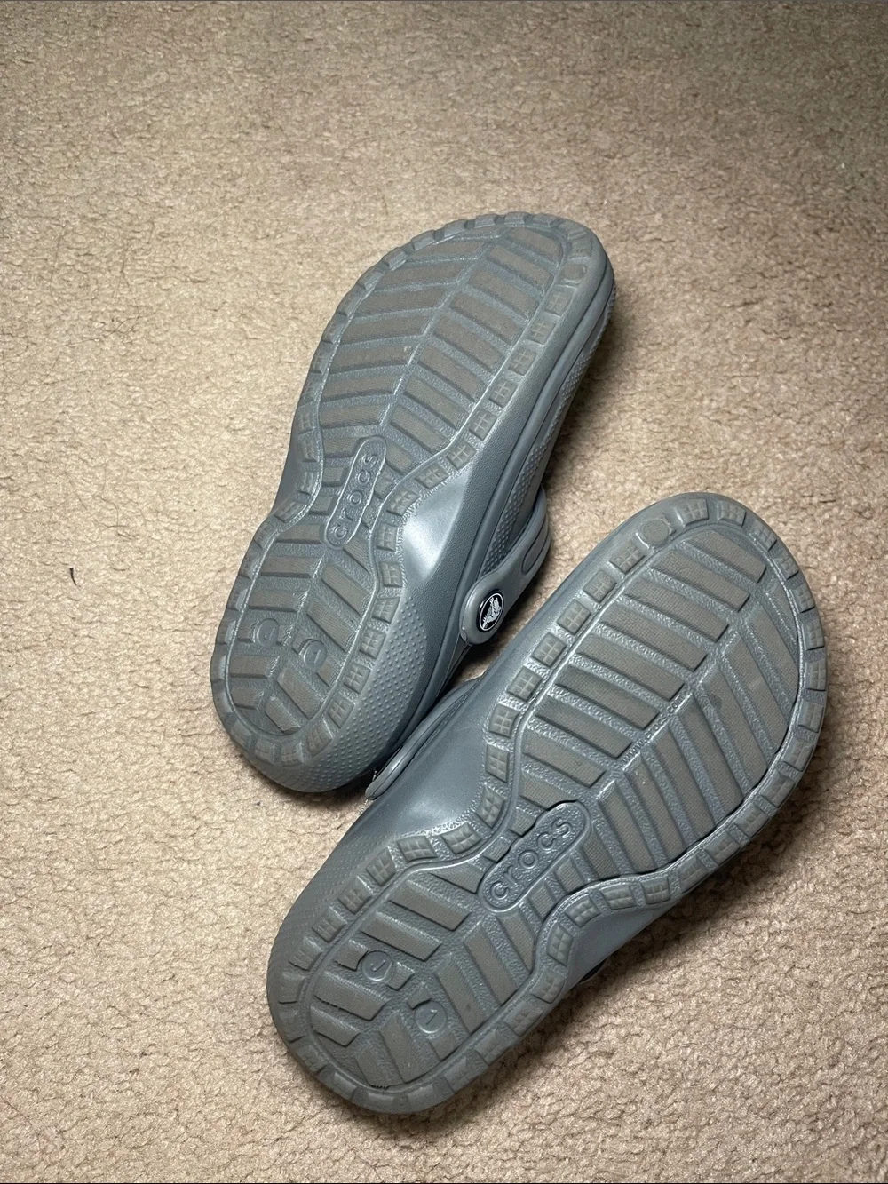 CROCS Kids Lined Clogs in Gray